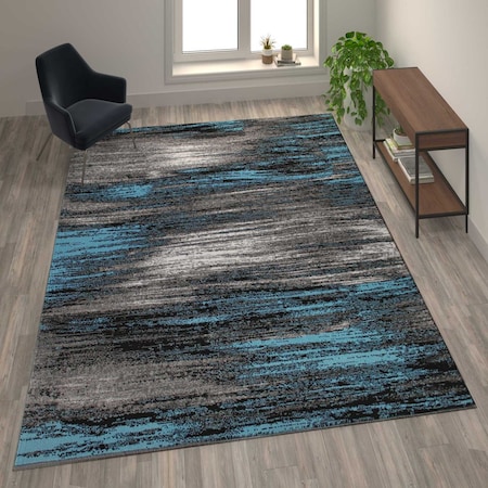 Flash Furniture Blue 8x10 Abstract Area Rug ACD-RGTRZ863-810-BL-GG
